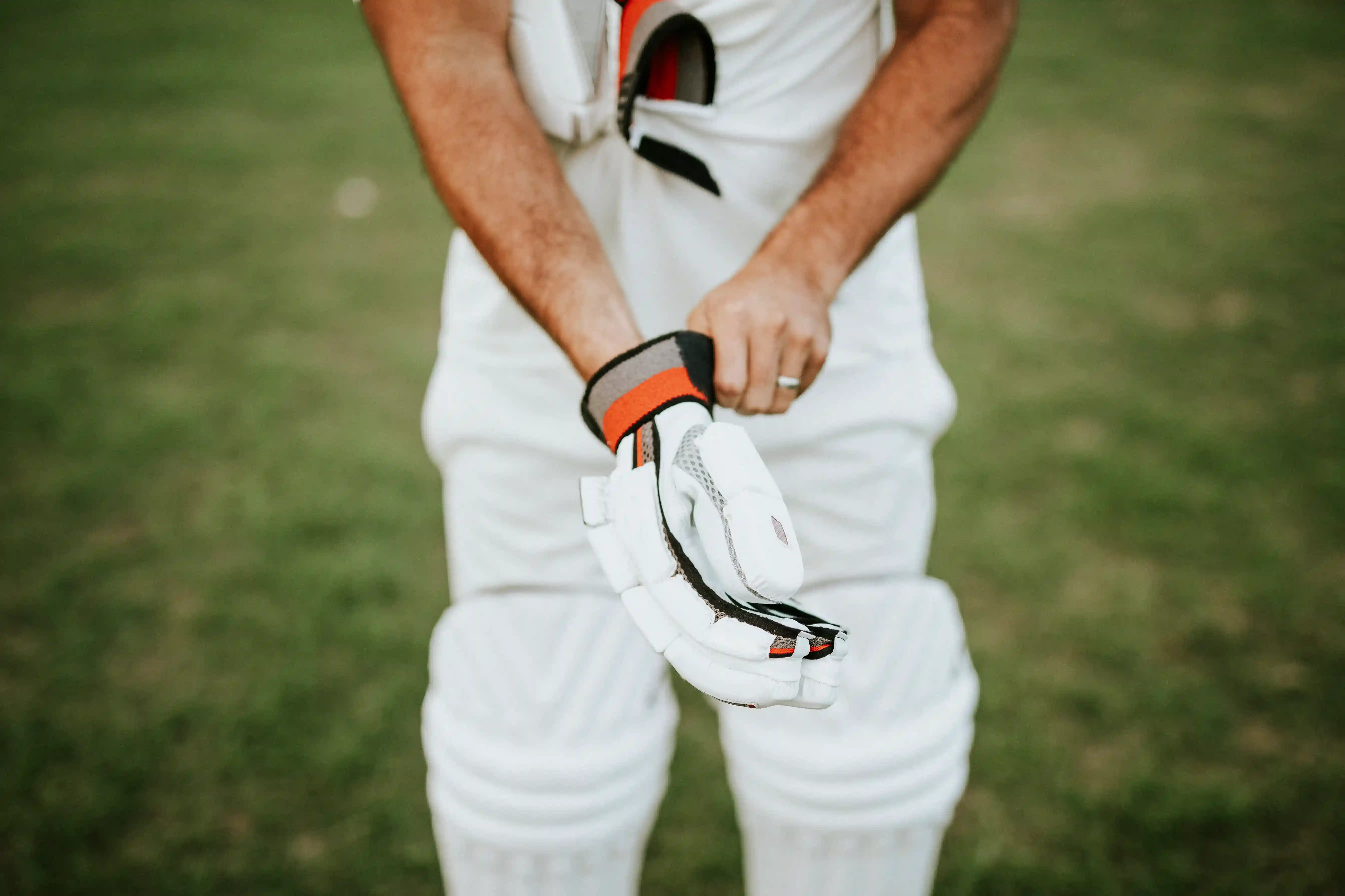 Cricket player in action